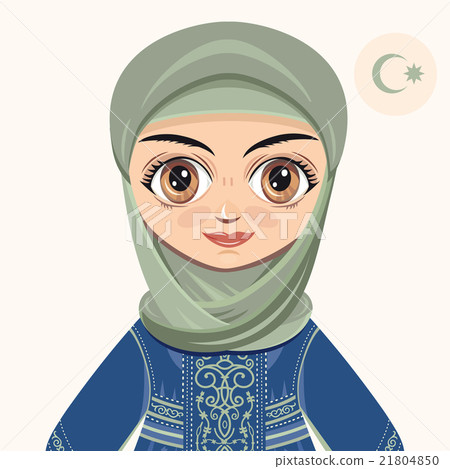 The girl in muslim dress. Portrait. Avatar. The girl in muslim dress. Portrait. Avatar. 21804850