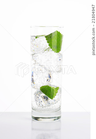 fresh water with mint and ice 21804947