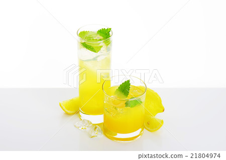 Glasses of lemon juice drink Glasses of lemon juice drink 21804974
