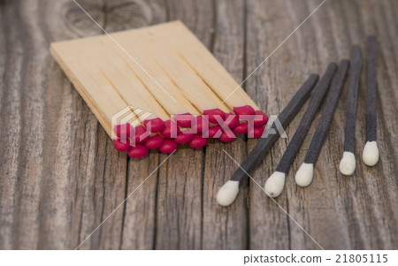 red and black matches on wood red and black matches on wood 21805115