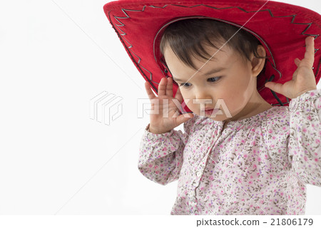 little girl with red cowboy hat little girl with red cowboy hat 21806179