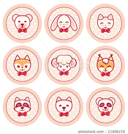 Gift tags with cute animals. 21806258