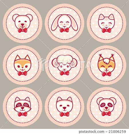 Gift tags with cute animals. 21806259