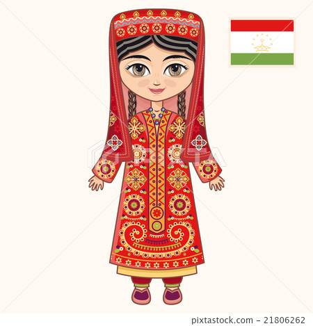 The girl in Tajik dress. 21806262