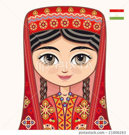 The girl in Tajik dress. Portrait. Avatar. 21806263
