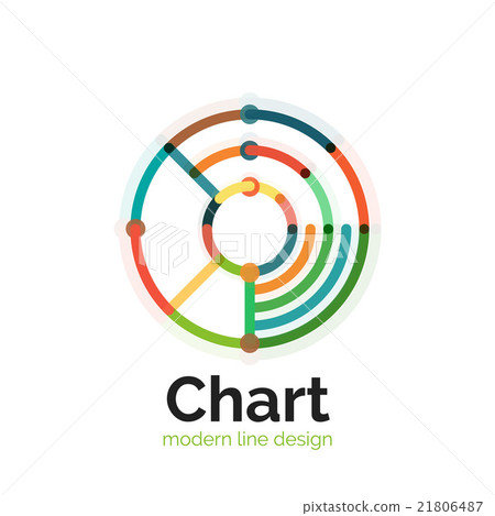 Thin line chart logo design. Graph icon modern - Stock Illustration ...
