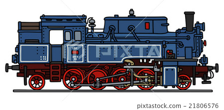 Classic blue steam locomotive - Stock Illustration [21806576] - PIXTA