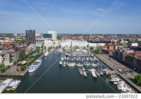 Yachts moored in the Willem Dock in Antwerp 21807822