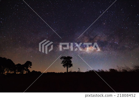Milky Way ,Long exposure photograph,with grain 21808452