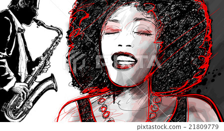 jazz singer and saxophone jazz singer and saxophone 21809779