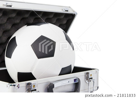 New football in open suitcase New football in open suitcase 21811833