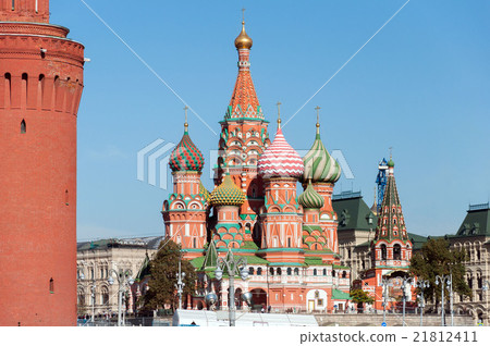 Saint Basil Cathedral and Vasilevsky Descent of Saint Basil Cathedral and Vasilevsky Descent of 21812411