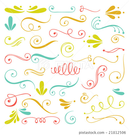 Set of hand drawn swirls. Set of hand drawn swirls. 21812506