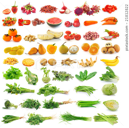 fruit and vegetable isolated on white background 21812822