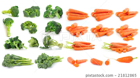 Broccoli and carrot isolated on white background 21812865