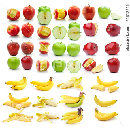 banana , Red ripe and green apple  21812866