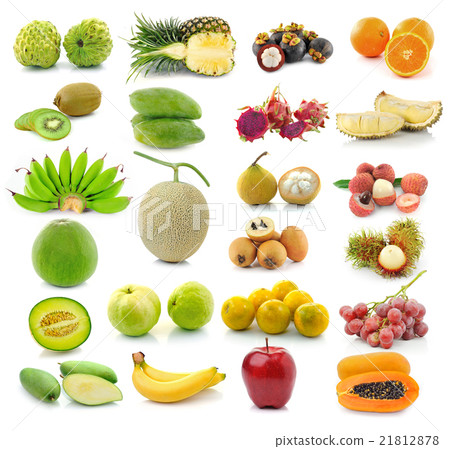fruit collection isolated on white background 21812878