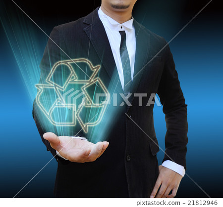 businessman holding Recycle sign businessman holding Recycle sign 21812946