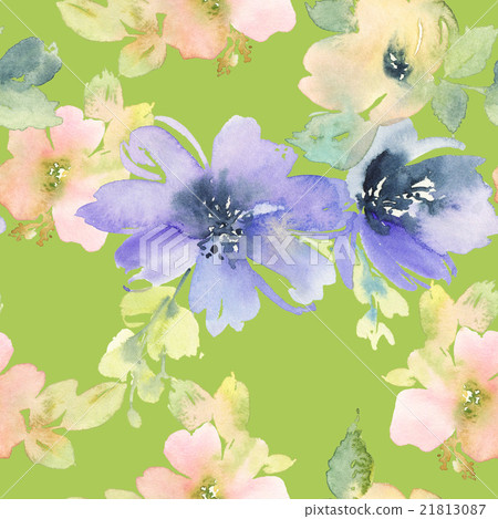 Seamless pattern with flowers watercolor Seamless pattern with flowers watercolor 21813087