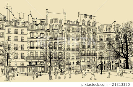 Place Dauphine vector illustration 21813350