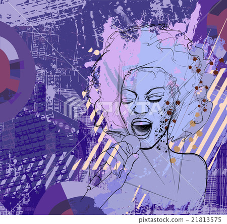 jazz singer on grunge background jazz singer on grunge background 21813575