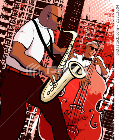 Vector illustration of a saxophonist 21813604