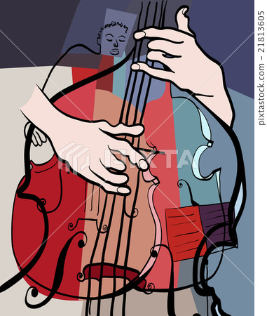 Vector illustration of a double bass composition 21813605