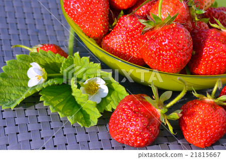 strawberry in a clay plate strawberry in a clay plate 21815667
