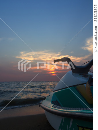 Jetski  and sunset 21815895