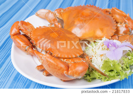 Fresh Big steam crab on the plate Fresh Big steam crab on the plate 21817833