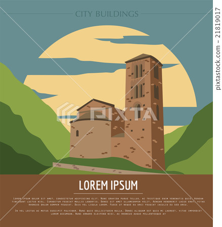 City buildings graphic template. Andorra la Vella 21819017