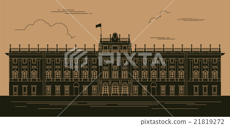 City buildings graphic. Royal Palace Madrid. 21819272