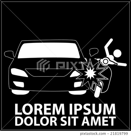 Signs private car hit a motorcycle - Stock Illustration [21819799] - PIXTA