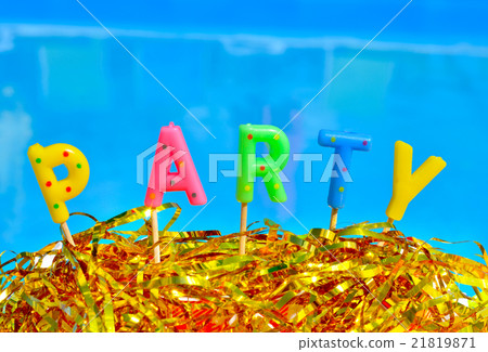 party on the background of the pool 21819871