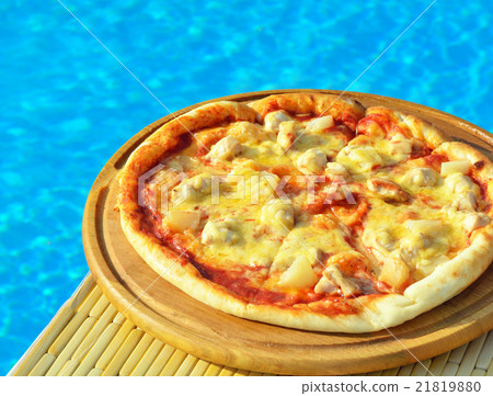 pizza on swimming pool background - Stock Photo [21819880] - PIXTA