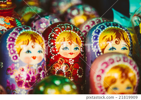 Colorful Russian Nesting Dolls Matreshka 21819909