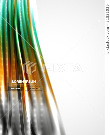 Shiny metallic wave curtain. Abstract background 21821039