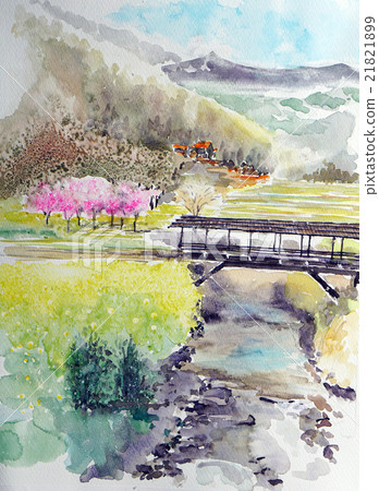 Sketch of Uchiko and Tamaru Bridge 21821899