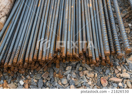 Steel rods or bars used to reinforce concrete 21826530