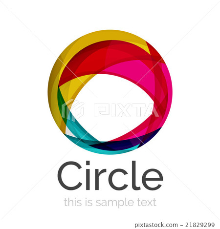 Circle logo. Transparent overlapping swirl shapes 21829299