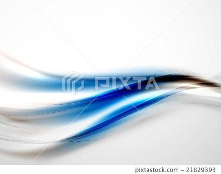 Blue glossy silk wave design template 21829393
