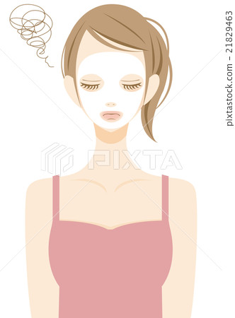 Sheet mask Women trouble during skin care Sheet mask Women trouble during skin care 21829463
