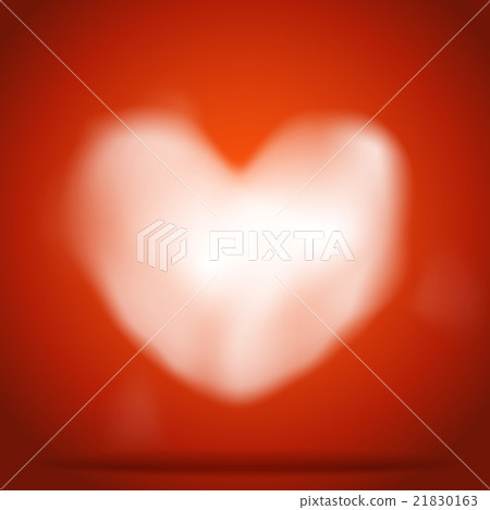 White heart of clouds on red background 21830163