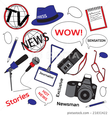 Background with journalism icons 21831422