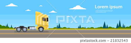 Truck Empty Without Trailer On Road Cargo Truck Empty Without Trailer On Road Cargo 21832543