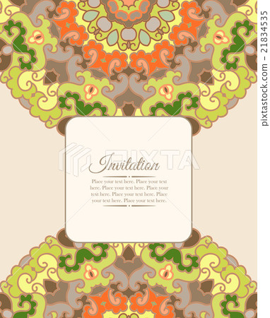 Card or invitation. Vintage decorative ornament.  21834535