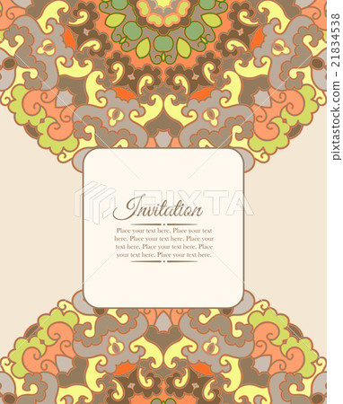 Card or invitation. Vintage decorative ornament. Card or invitation. Vintage decorative ornament. 21834538