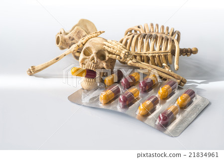skeleton human with capsule hard drug concept skeleton human with capsule hard drug concept 21834961