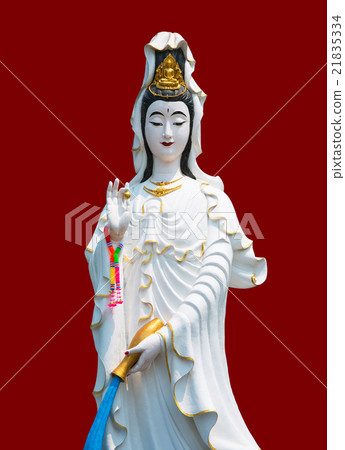The marble Guan Yin on red Color The marble Guan Yin on red Color 21835334