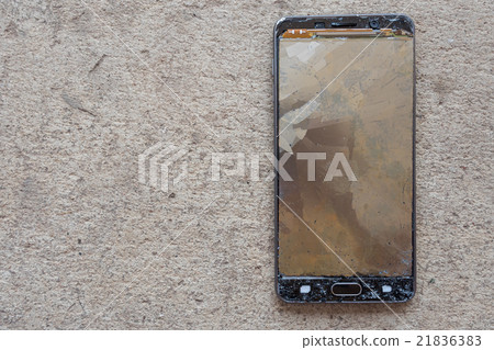 Broken screen moblie phone. Crack screen concept Broken screen moblie phone. Crack screen concept 21836383